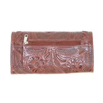 American West Lariats and Lace Tri-Fold Wallet - Brown #2